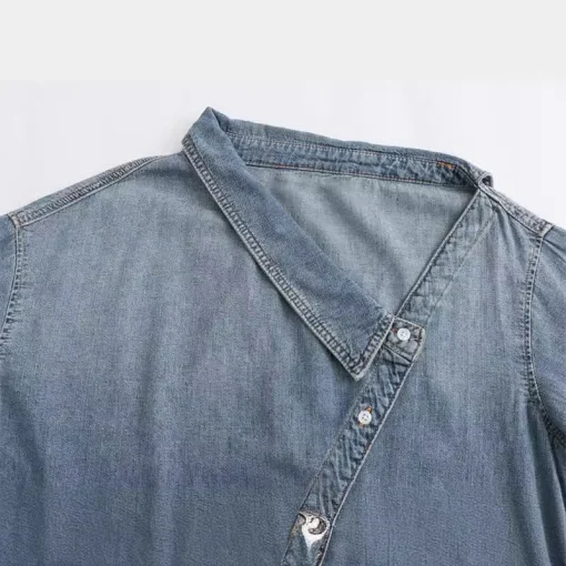 Irregular Denim Shirt - Image 2