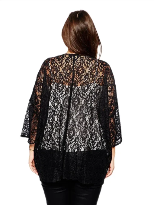 Plus Size Lace Kimono Cardigan - Image 3