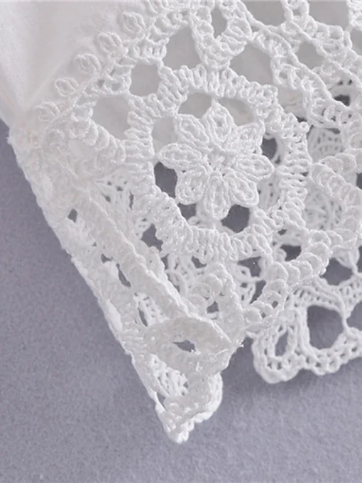 White Lace Hollow Out Shirt - Image 5