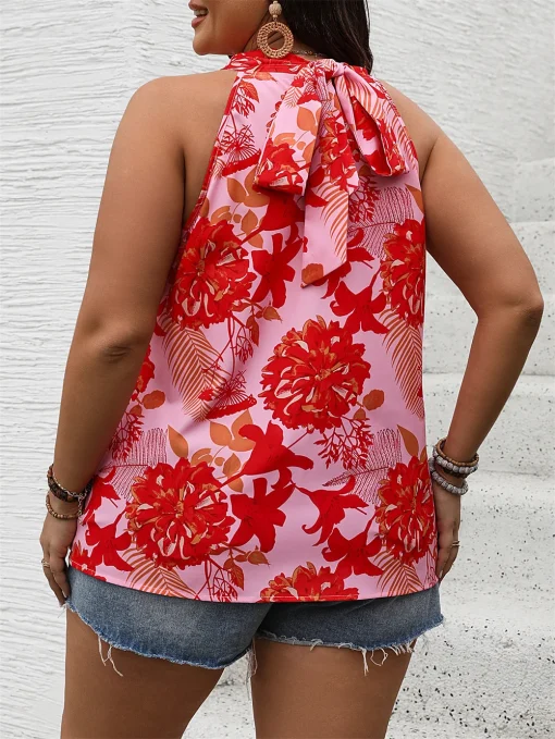 Plus Size Floral Halter Top - Image 2