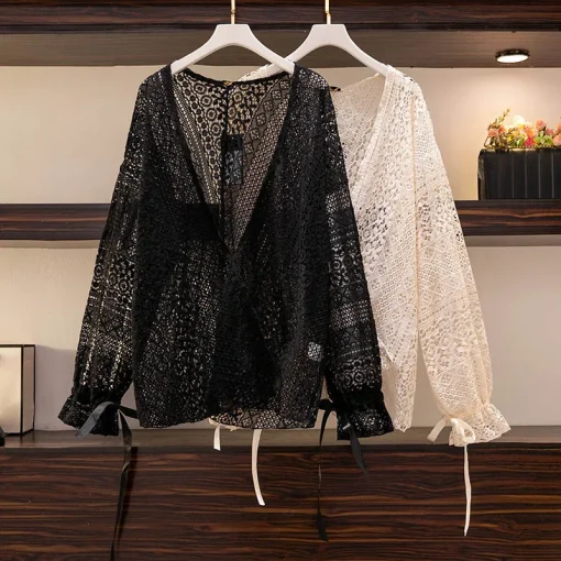 Plus Size Lace Cardigan, 5XL-9XL