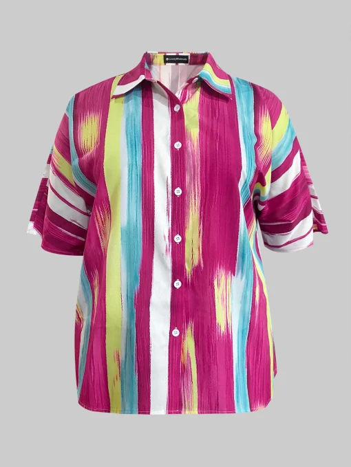 Plus Size Striped Shirt for Women - Image 4