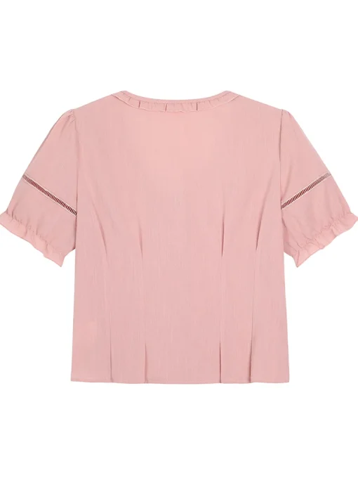 Plus Size Pink V-Neck Blouse