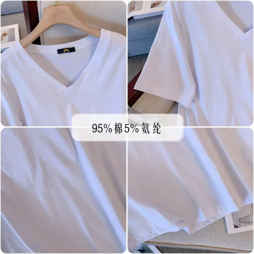 Plus Size V-Neck Cotton T-Shirt - Image 5