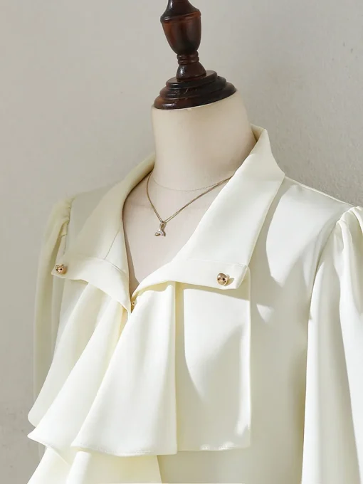 Solid Color Ruffle Shirt - Image 2