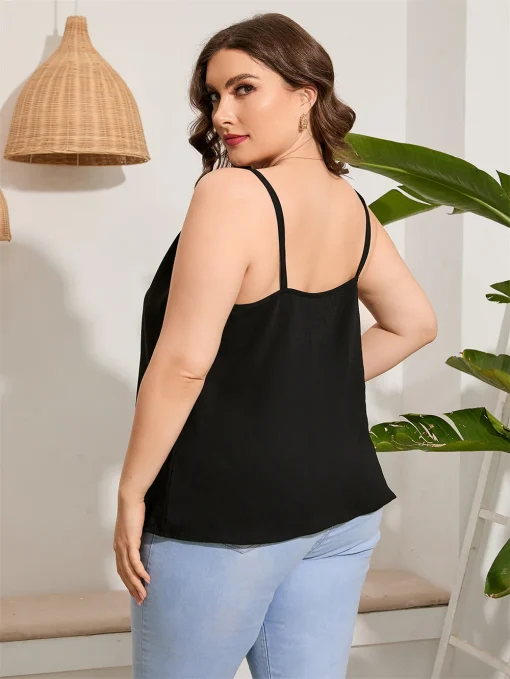 Plus Size Black V-Neck Cami Top