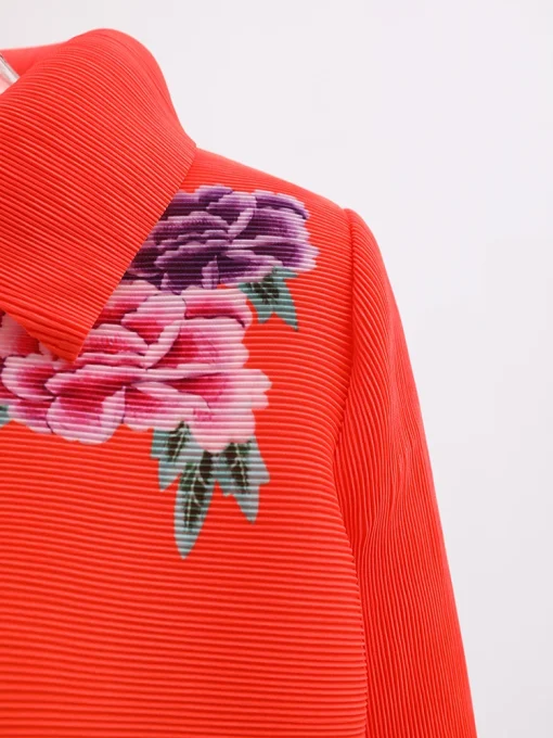 Gradient Pleated Floral Shirt - Image 3