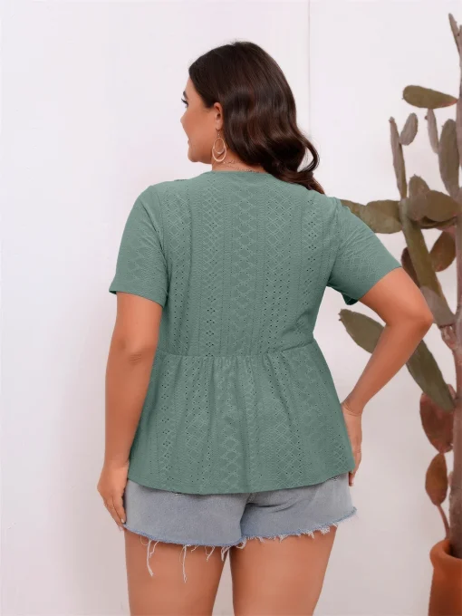 Plus Size Lace Peplum Blouse