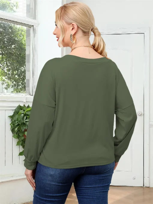 Plus Size Twist Front Long Sleeve T-Shirt