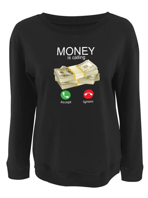 Plus Size Money Print Hoodie - Image 5