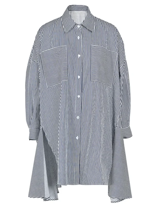 Casual Striped Mid-Length Shirt for Women - Image 4