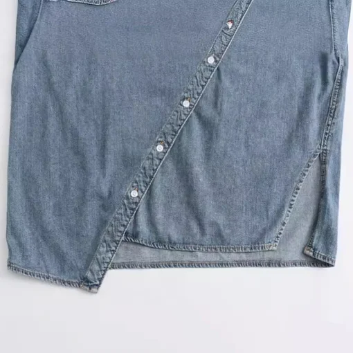 Irregular Denim Shirt - Image 5