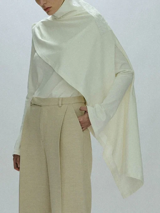 Women’s Turtleneck 2-Piece Shawl Top - Image 2