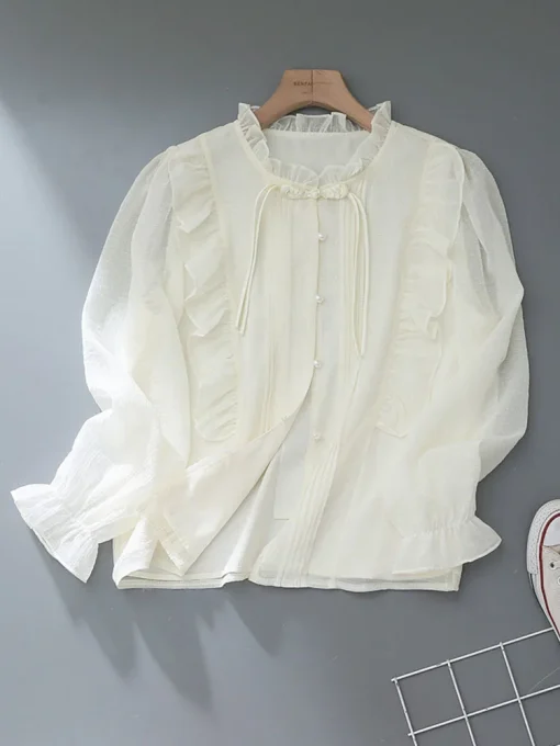 Chinese Style Ruffle Shirt - Image 5