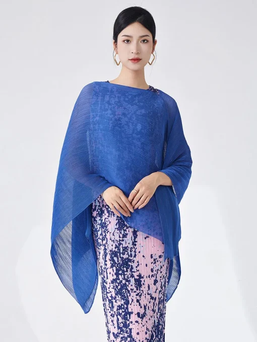 Versatile Solid Color Shawl Top for Women