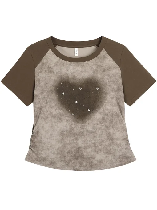 Plus Size Heart Diamond T-Shirt - Image 2