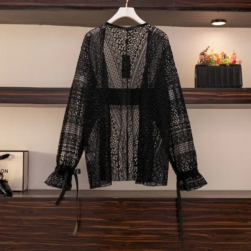 Plus Size Lace Cardigan, 5XL-9XL - Image 3