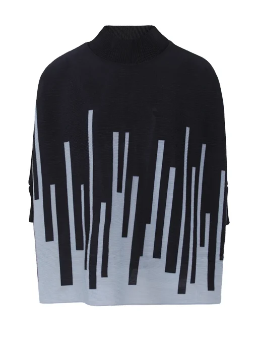 Striped Pleated Batwing T-Shirt - Image 4