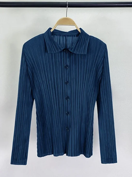 Autumn Pleated Lapel Shirt