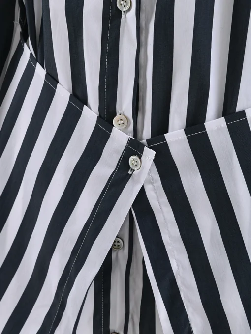 Striped Irregular Shirt - Image 5