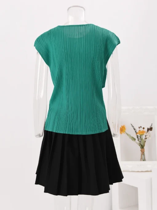 Women’s Irregular Solid Color T-Shirt - Image 3