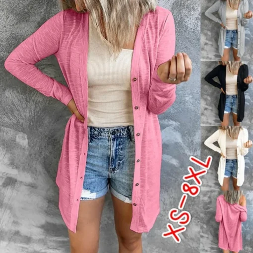 Plus Size Summer Cardigan for Women with Long Sleeves