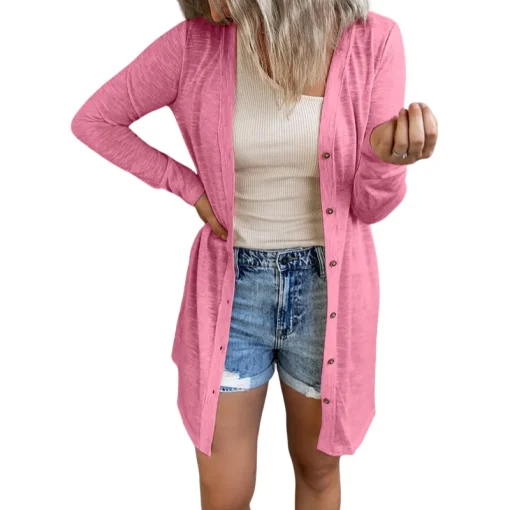 Plus Size Summer Cardigan for Women with Long Sleeves - Image 2