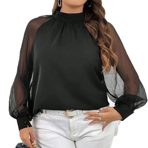 Plus Size Women’s Casual Notched Neck T-Shirt - Image 5