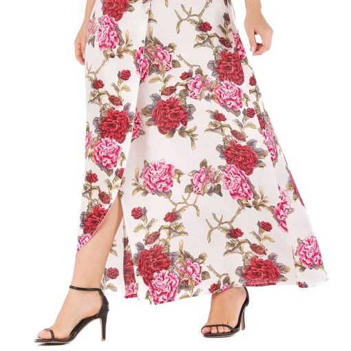 Plus Size V-Neck Floral Print Boho Maxi Dress - Image 5