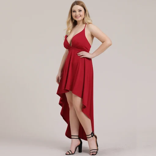 Plus Size Backless Deep V Neck Slip Dress - Image 4