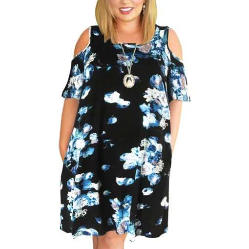 Plus Size Loose Off-the-Shoulder Summer Dress for Women