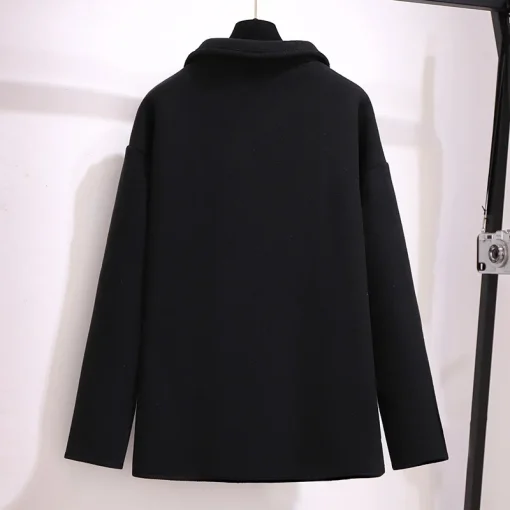 Plus Size Fleece Button Coat for Women