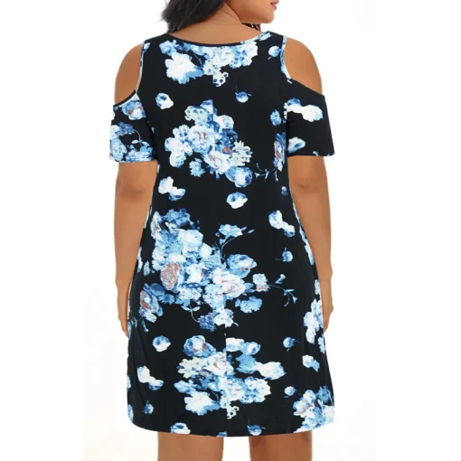 Plus Size Loose Off-the-Shoulder Summer Dress for Women - Image 2