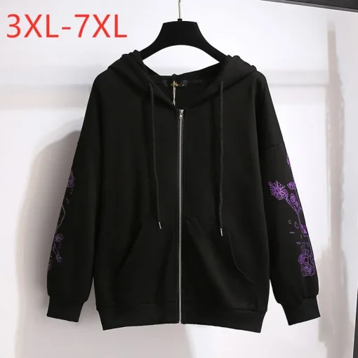 Plus Size Women's Oversized Print Hoodie Sweatshirt - Image 2