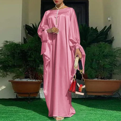 Elegant Kaftan Dress for Women Long Sleeve Bohemian Party Sundress - Image 7