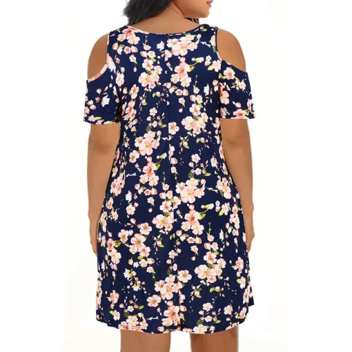 Plus Size Loose Off-the-Shoulder Summer Dress for Women - Image 2