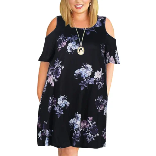 Plus Size Off-the-Shoulder Summer Dress for Women - Image 3