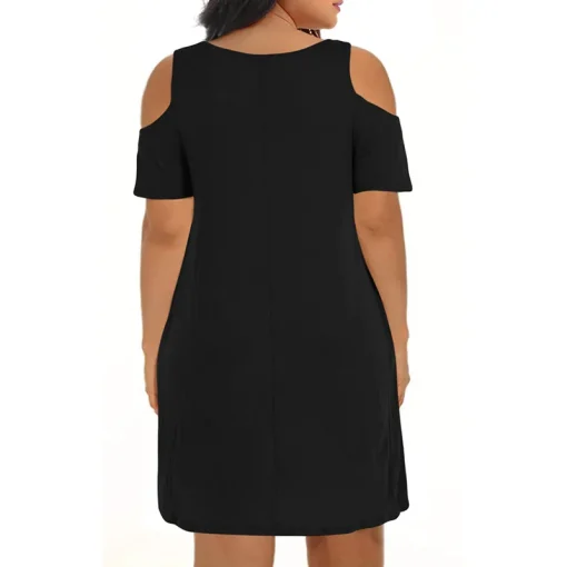 Plus Size Loose Off-the-Shoulder Summer Dress for Women - Image 4