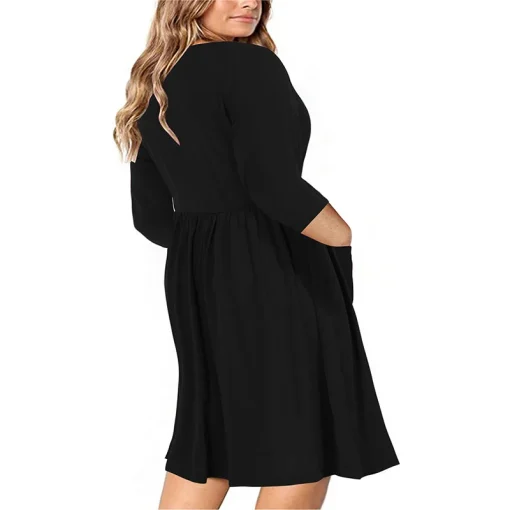 Plus Size Loose Summer Dress with Pocket Design for Women