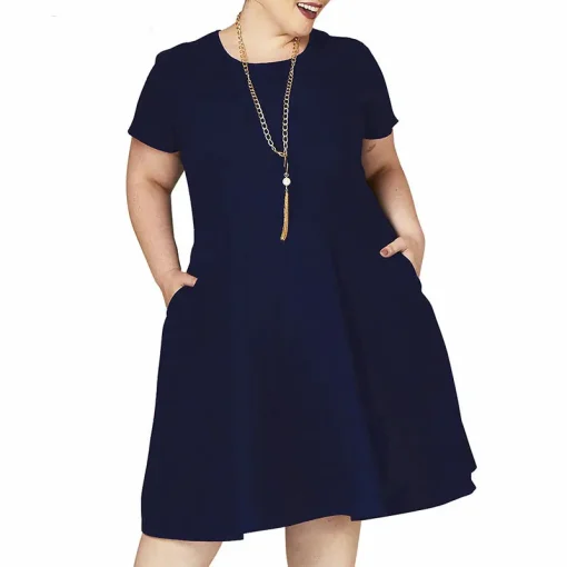 Plus Size Loose Summer Dress for Women Clearance Sale - Image 3