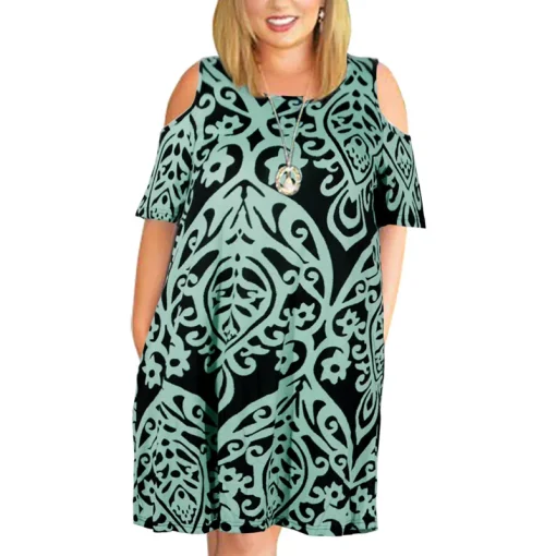 Plus Size Loose Off-the-Shoulder Summer Dress for Women