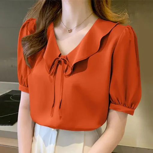 Elegant Ruffled Blouse for Women in Summer - Image 5