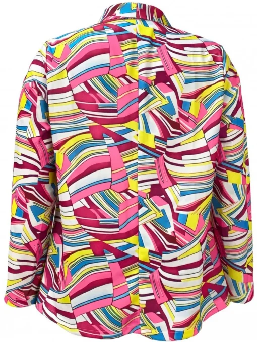 Plus Size Women's Printed Loose Fit Jacket for Spring - Image 5