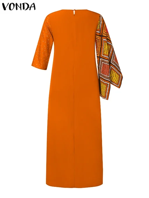 Women's Bohemian V-Neck Printed Maxi Dress - Image 3