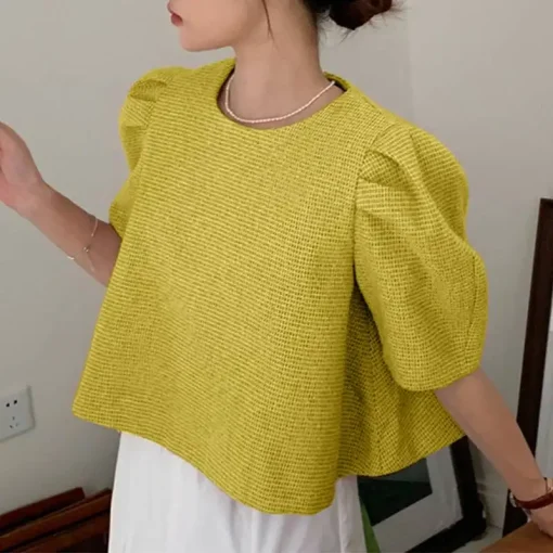 Elegant Office Blouse with Round Neck for Women - Image 5