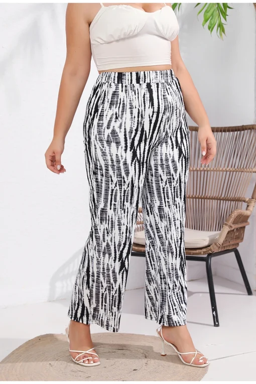 Elegant Plus Size High Waist Wide Leg Pants - Image 4