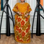 Women Bohemian Bat Sleeve Floral Printed Long Sundress