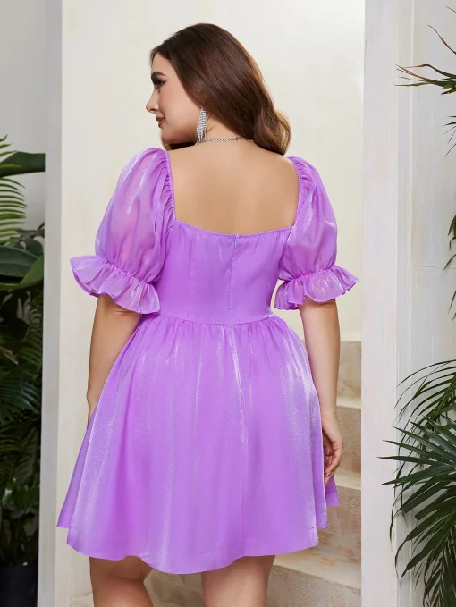 Elegant Plus Size Short Sleeve Evening Party Dress - Image 2