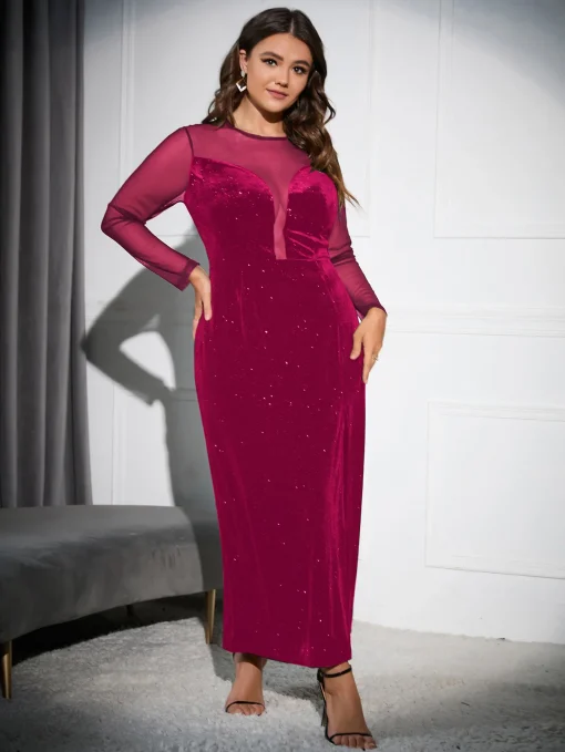 Plus Size Fashionable Long Evening Dress for Women - Image 3