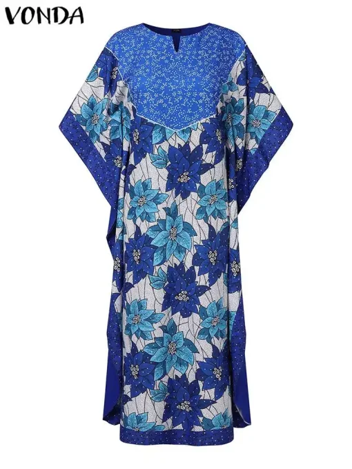 Plus Size Floral Printed Maxi Dress for Women - Image 3